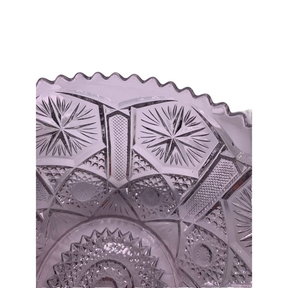 Clear Pressed Glass Serving Dish Bowl Sawtooth Edge - 7.75 " - Picture 3 of 6